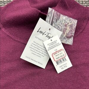 Lord & Taylor Women's Wineberry  Merino Wool Sweater BNWT